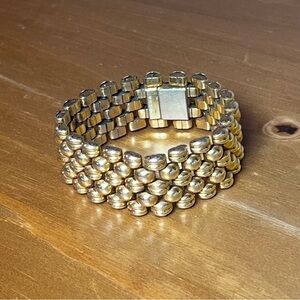 Heavy Swiss 5 Row Retro Panther Link Bracelet